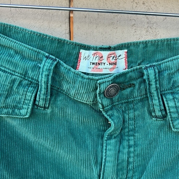 We the Free Corduroy Jeans Free People Cords Green Sz 29 Bohemian Retro Jeans - Picture 3 of 5